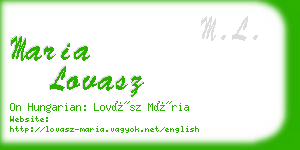 maria lovasz business card